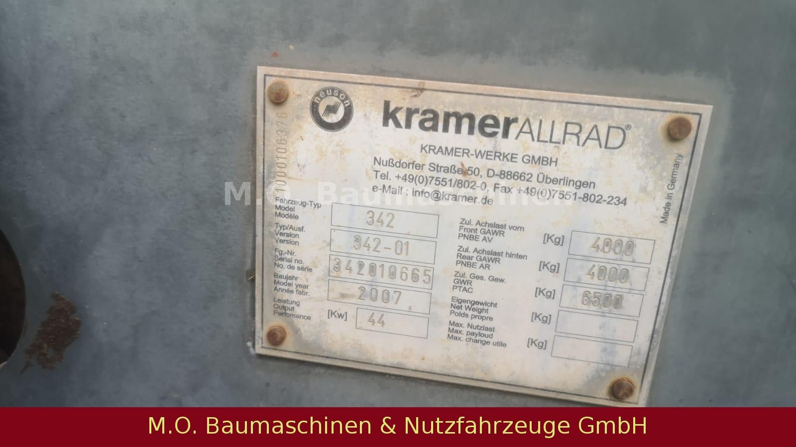 Fahrzeugabbildung Kramer  380 / 342-01 Allrad /Gabel/ Schaufel / SW