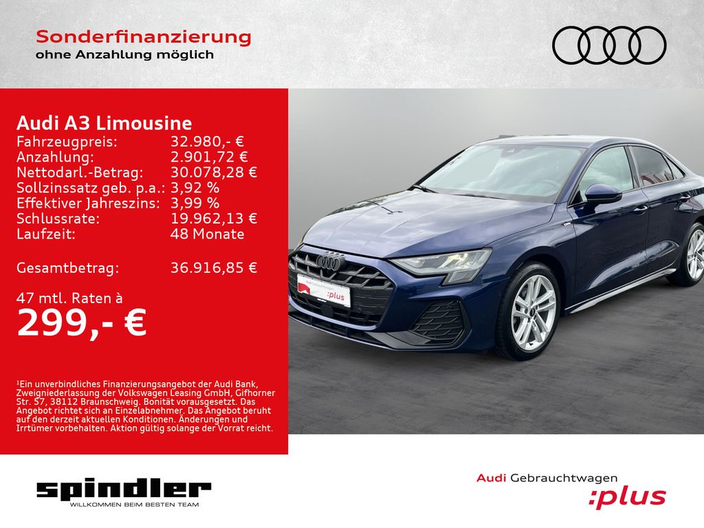 A3 Limousine S-Line 35TDI S-tronic/ CarPlay, RFK