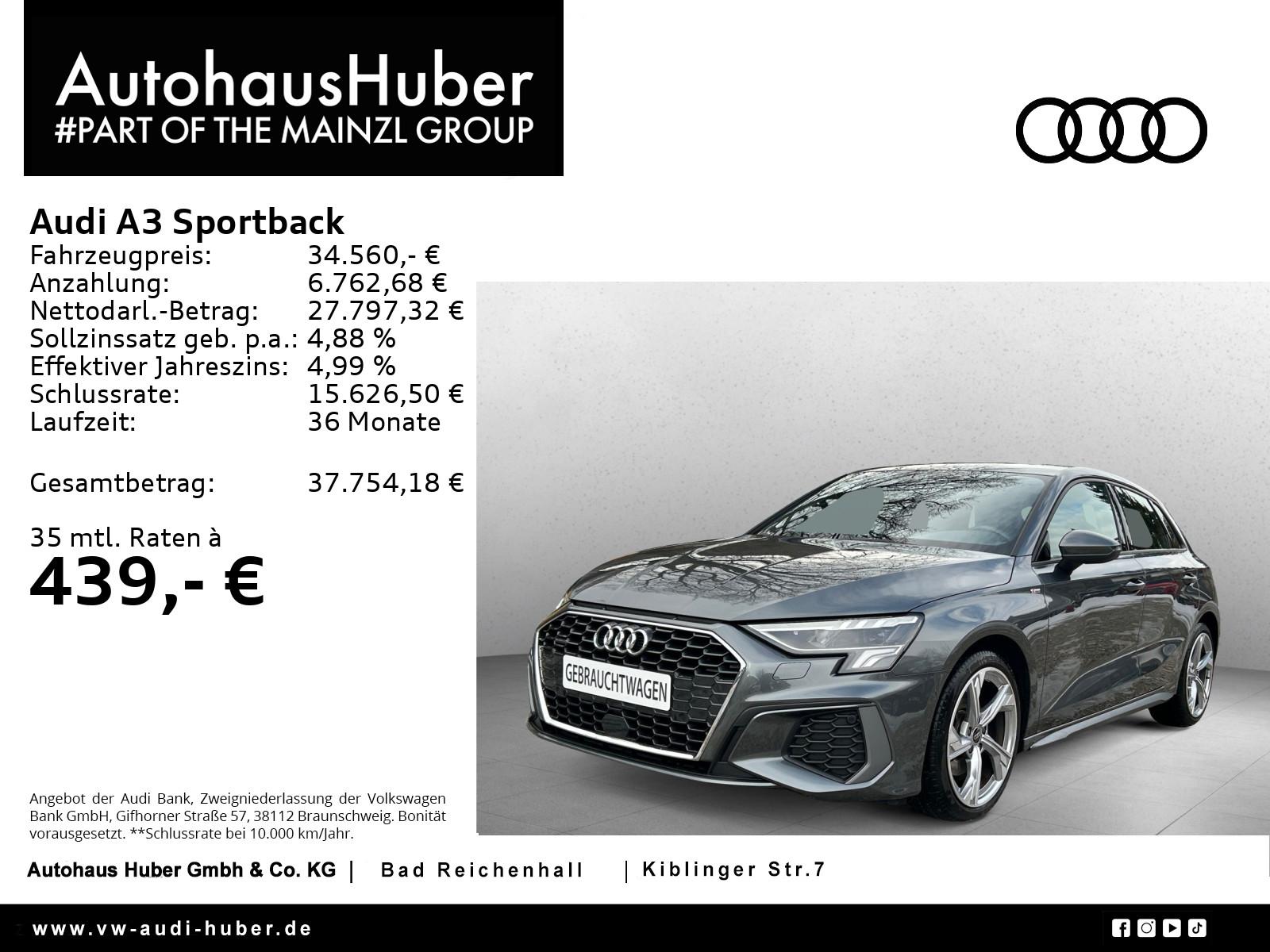 Audi A3 Sportback S line 40 TFSI quattro 140(190) kW(