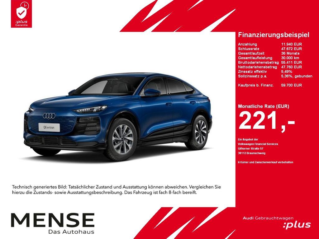 Audi Q6 Sportback e-tron quattro 285 kW Pano Standhzg