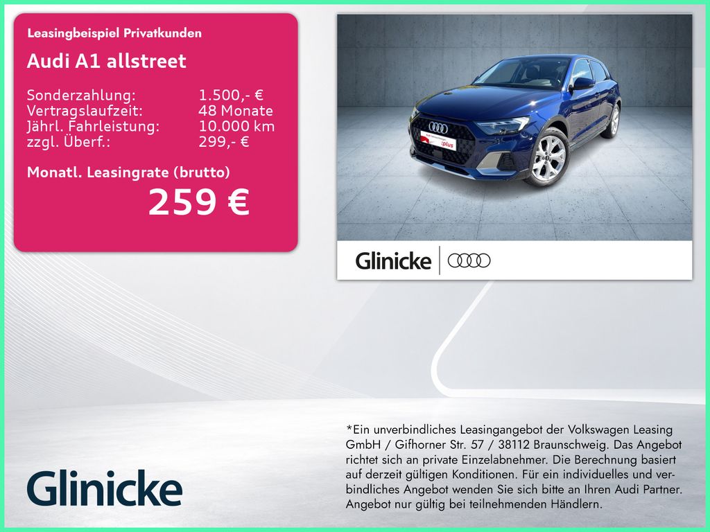 Audi A1 allstreet 30 TFSI LED/MMI/ASI/PBox/EPH/sound/