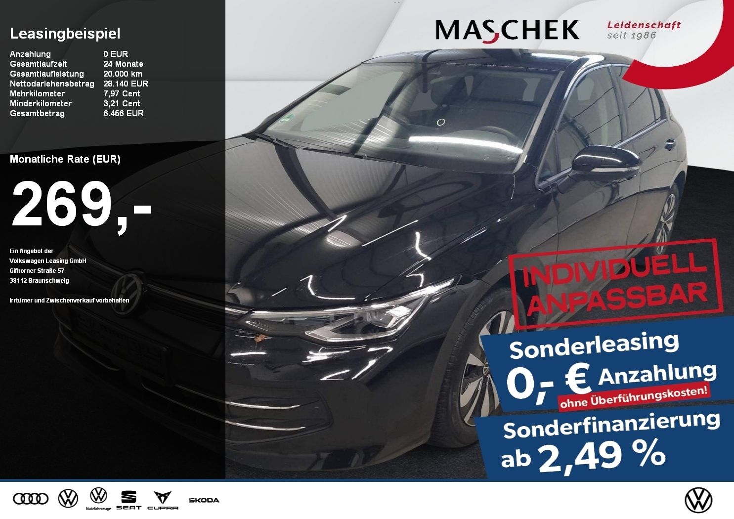 Volkswagen Golf Goal 2.0 TDI DSG AHK Rear View Lenk Sitzh N