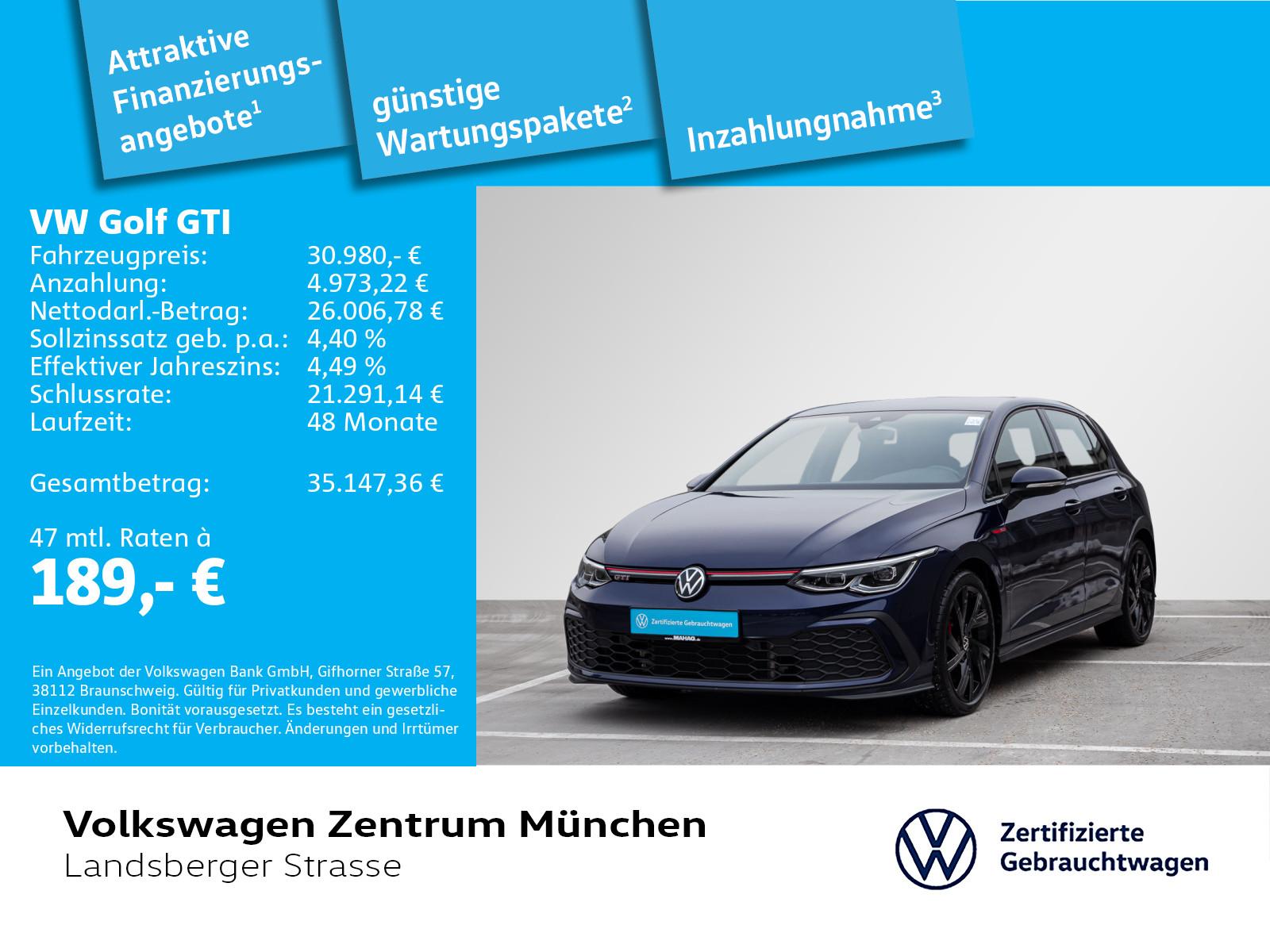 Volkswagen Golf VIII GTI 2.0 TSI LED+ Navi ParkPilot App DS