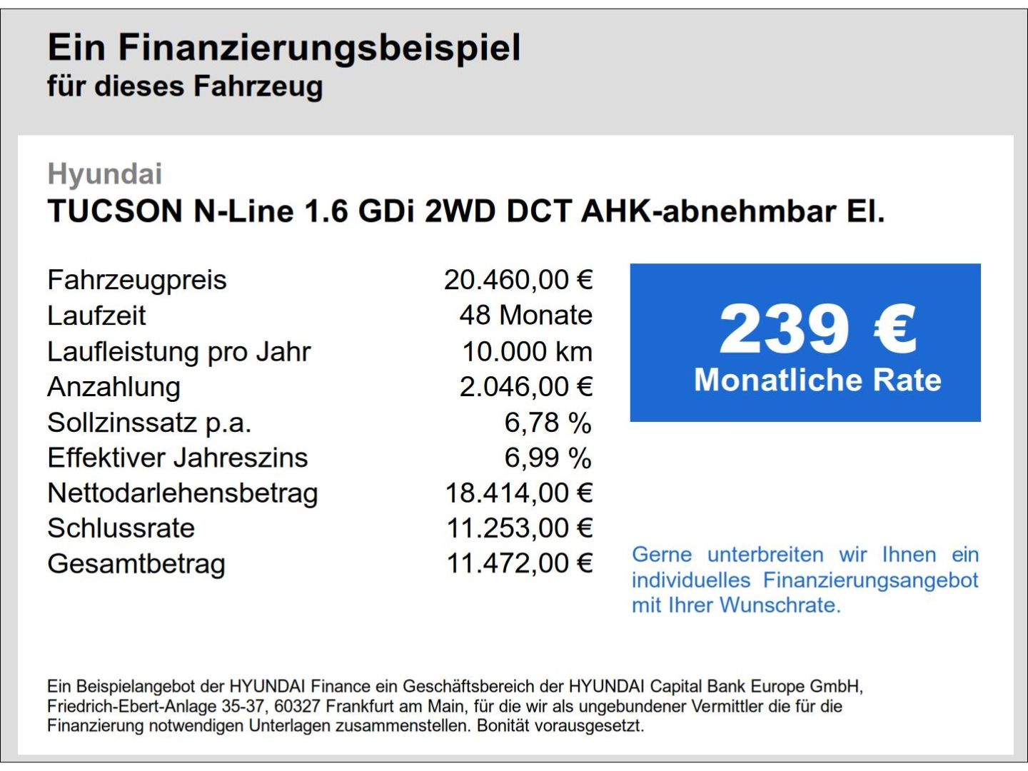 Fahrzeugabbildung Hyundai Tucson N-Line 1.6 GDi 2WD DCT AHK-abnehmbar El.