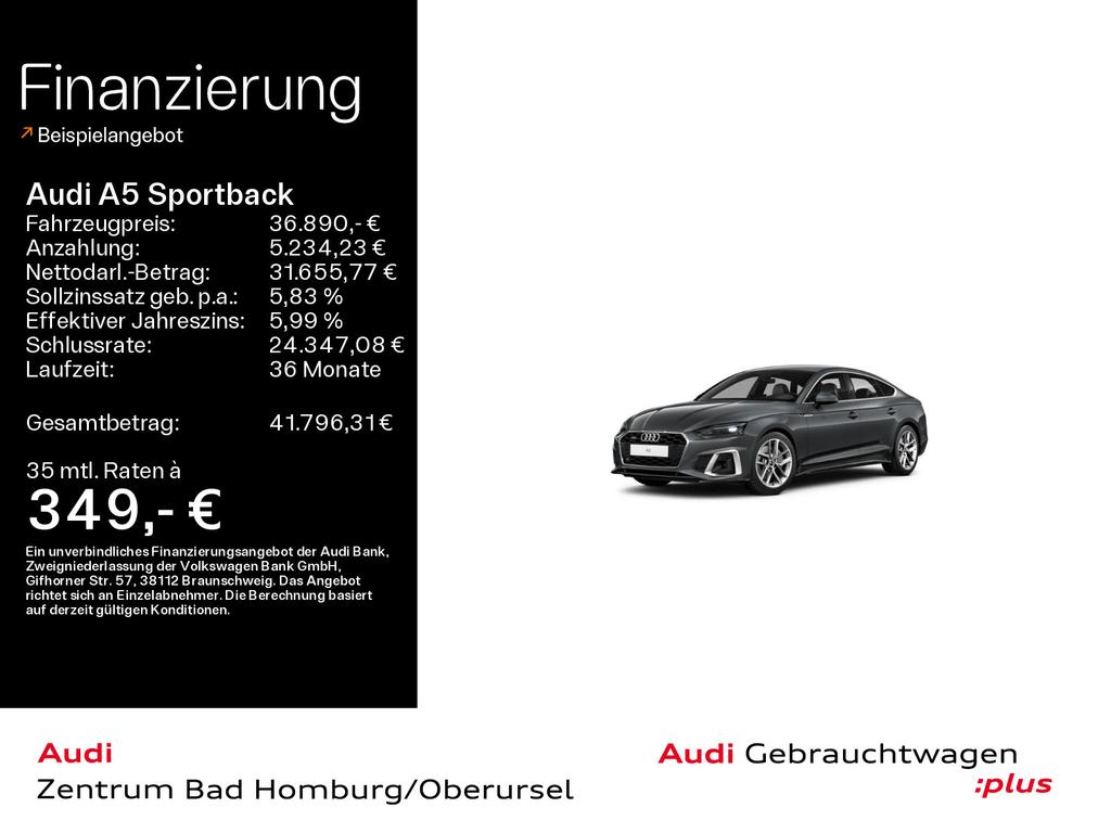 Audi A5 Sportback S line 45 TFSI quattroEinparkhilfe 2023