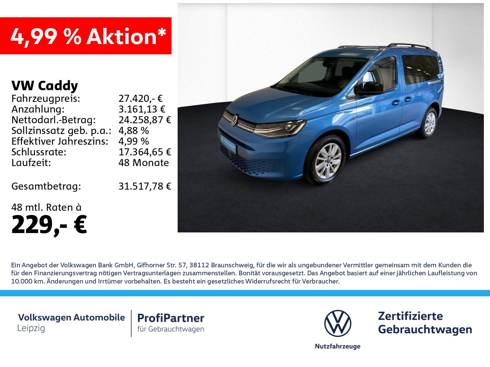Volkswagen Caddy 2.0 TDI Life *AHK*ACC*Navi*Flügeltüren*LED