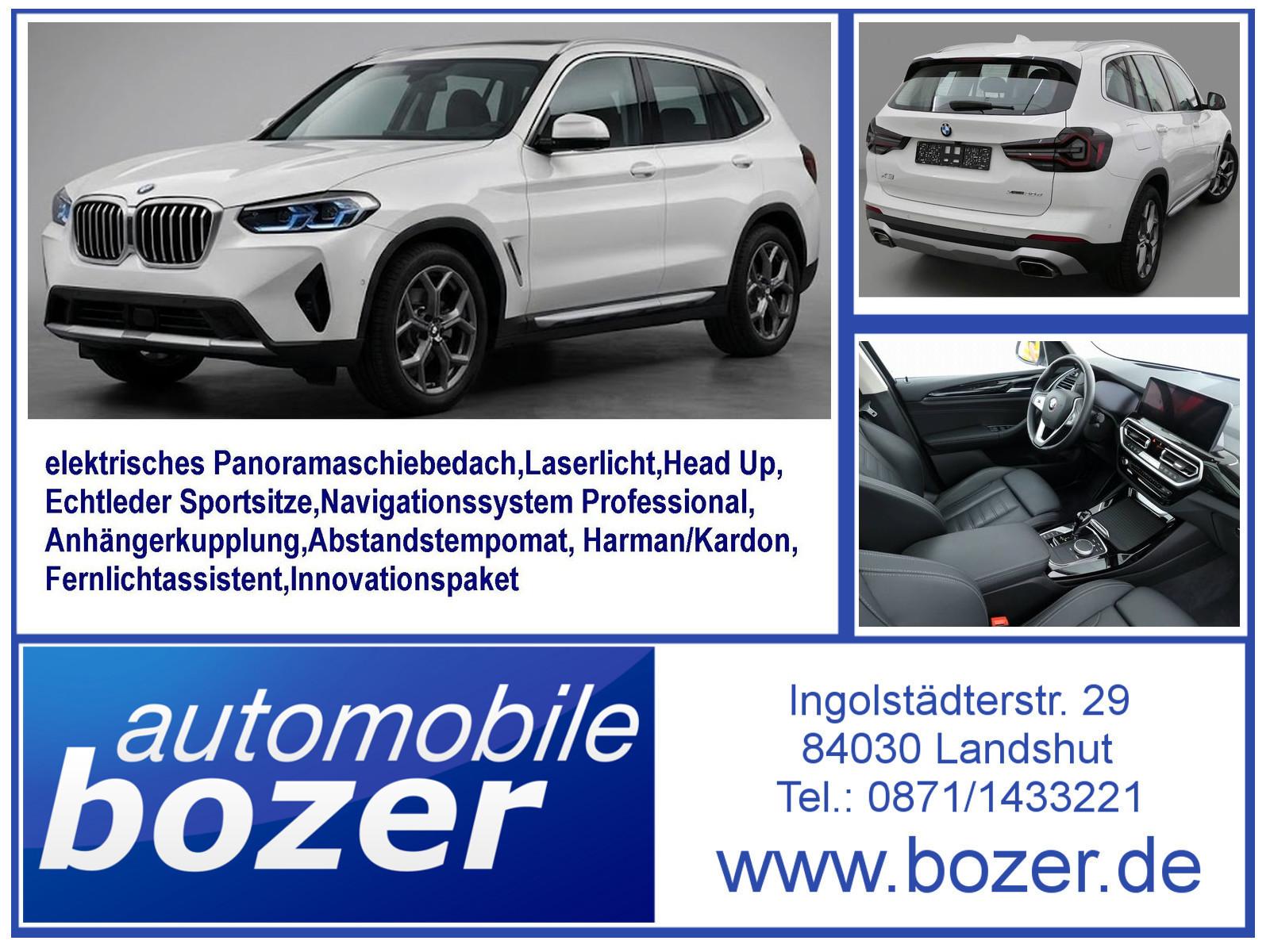 BMW X3 30dxDr AHK,HUD,Laser,Pan.-Dach,Echtleder