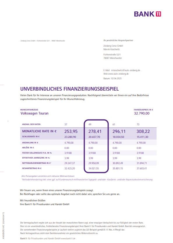 Fahrzeugabbildung Volkswagen Touran Highline R-Line*AHK*DSG*PANO*