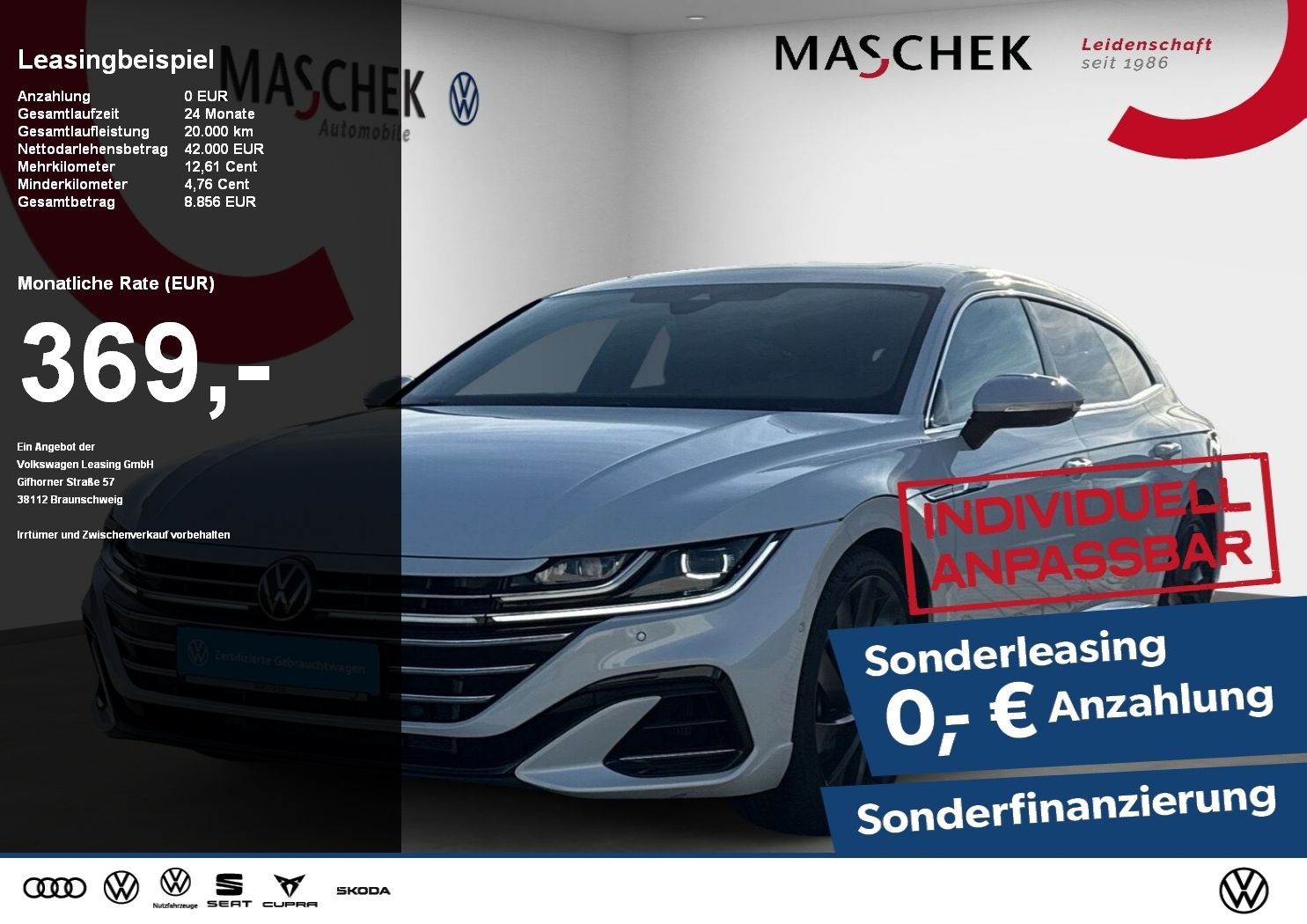 Volkswagen Arteon Shooting Brake 2.0 TSI NP83 Sonderleasing