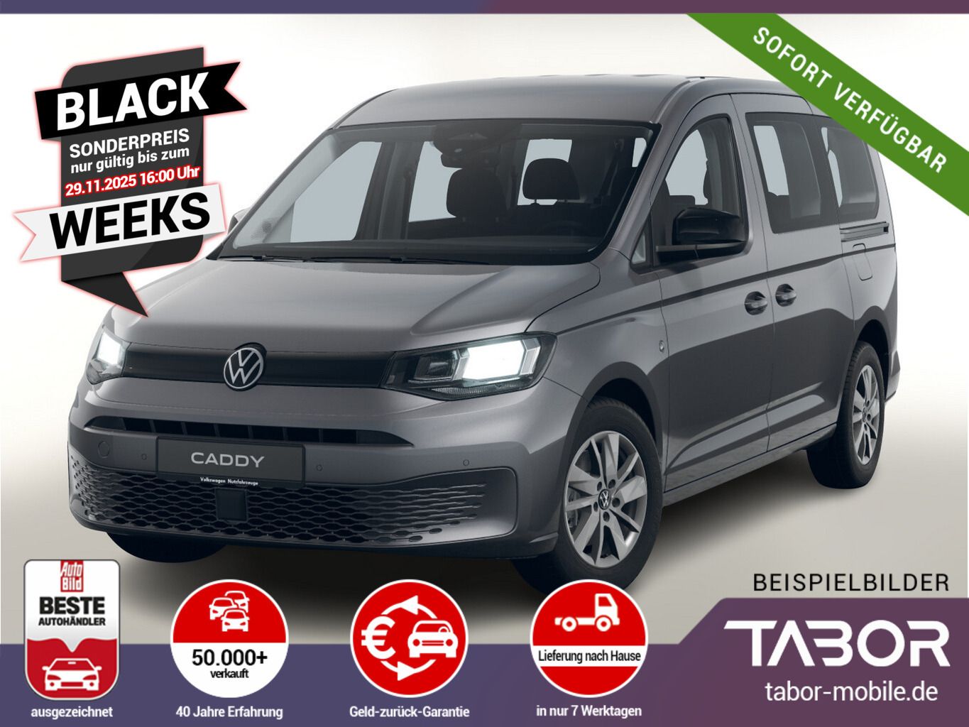 Volkswagen Caddy Maxi TDI 122 DSG 7S 2ZClima 16LM Kam AppC