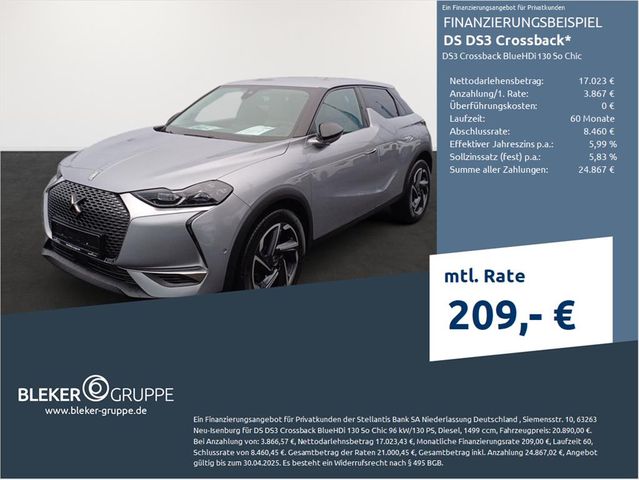 DS Automobiles DS3 Crossback BlueHDi 130 So Chic