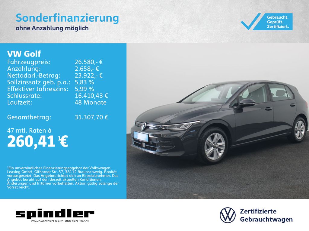 Golf VIII Life 1.5 eTSI DSG / CarPlay, HuD, LED
