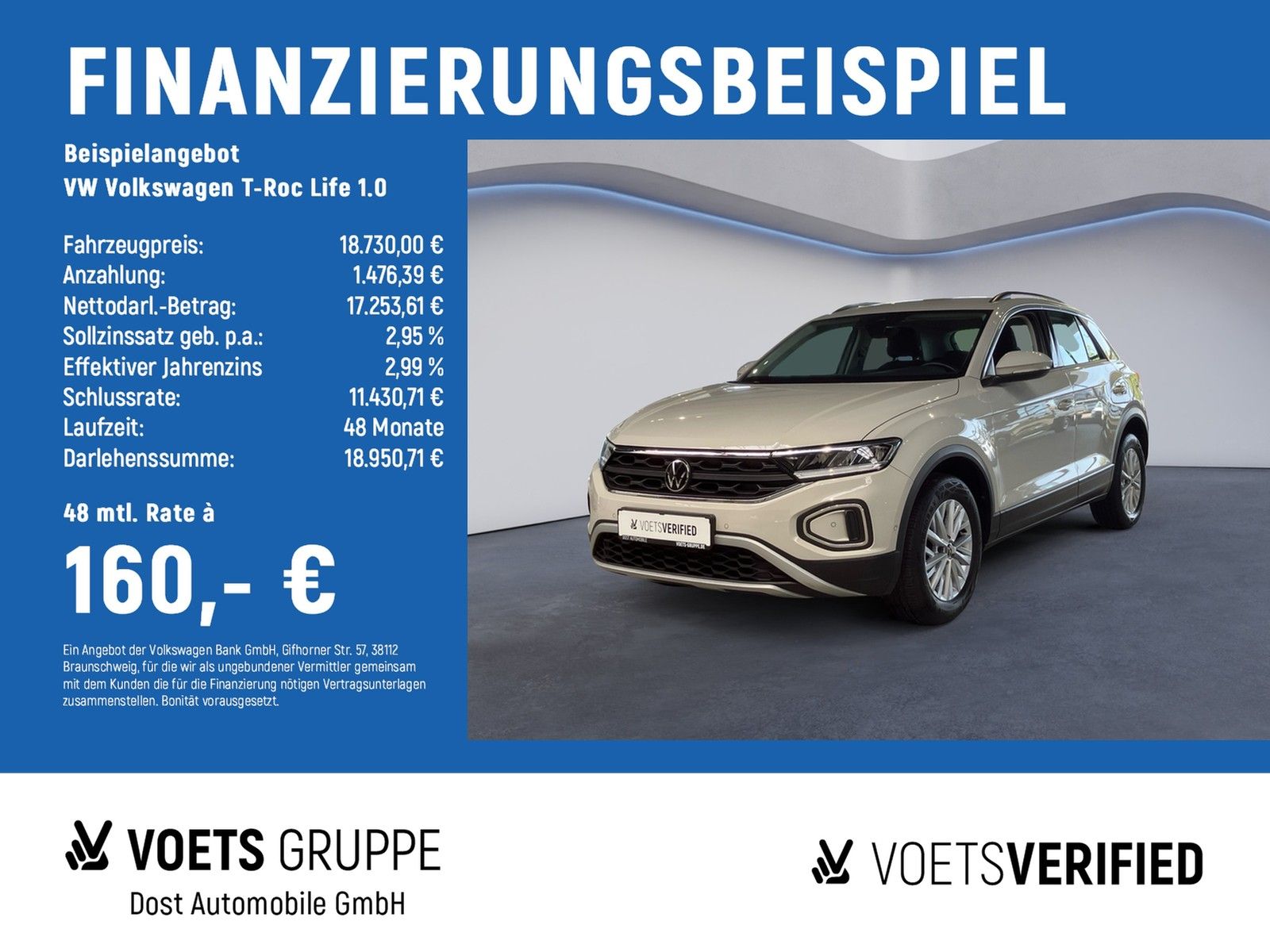 Volkswagen T-Roc Life 1.0 AHK+LED+App-Connect   