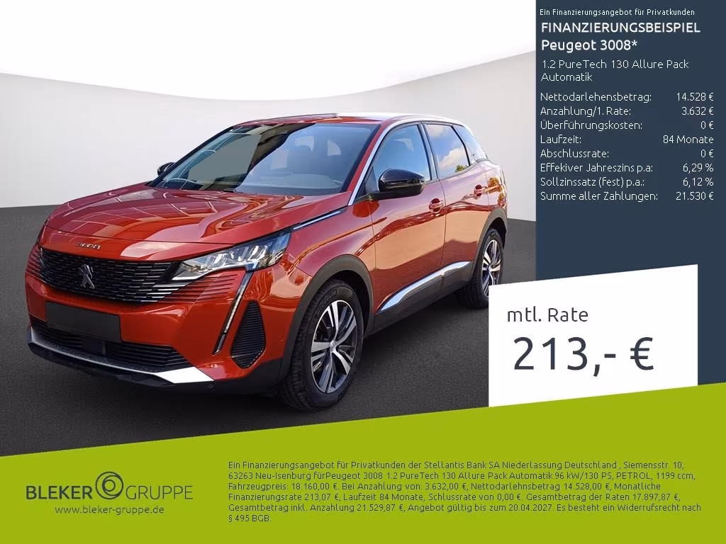 Peugeot 3008 1.2 PureTech 130 Allure Pack Automatik