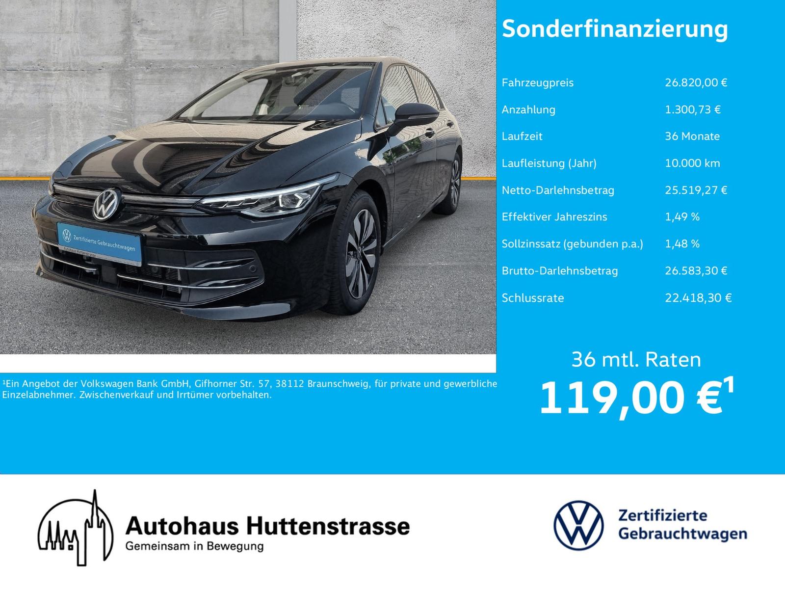 Volkswagen Golf VIII 1.5 eTSI DSG Goal MATRIX KAMERA AHK