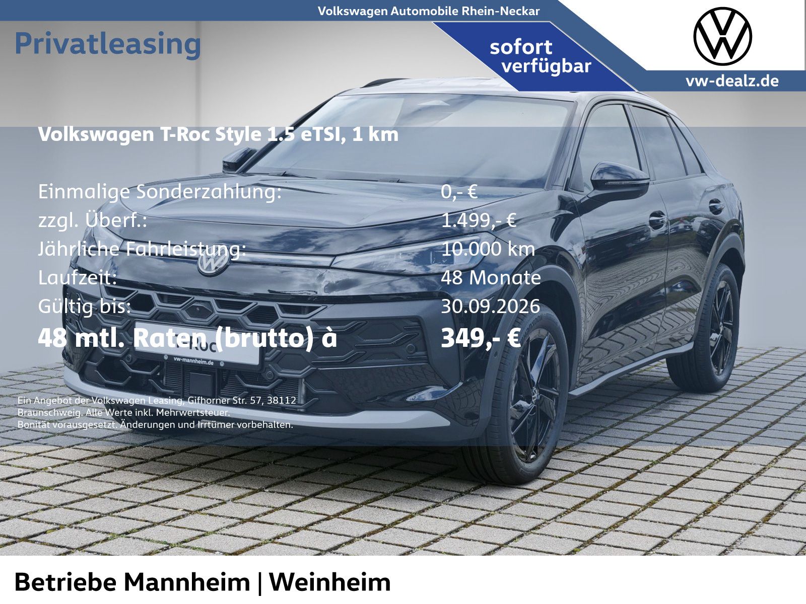 Volkswagen T-Roc Style 1.5 l eTSI DSG Klima NAVI AHK LED