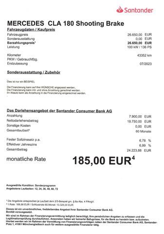 Fahrzeugabbildung Mercedes-Benz CLA 180 Shooting Brake >AUT/NAV/SHZ