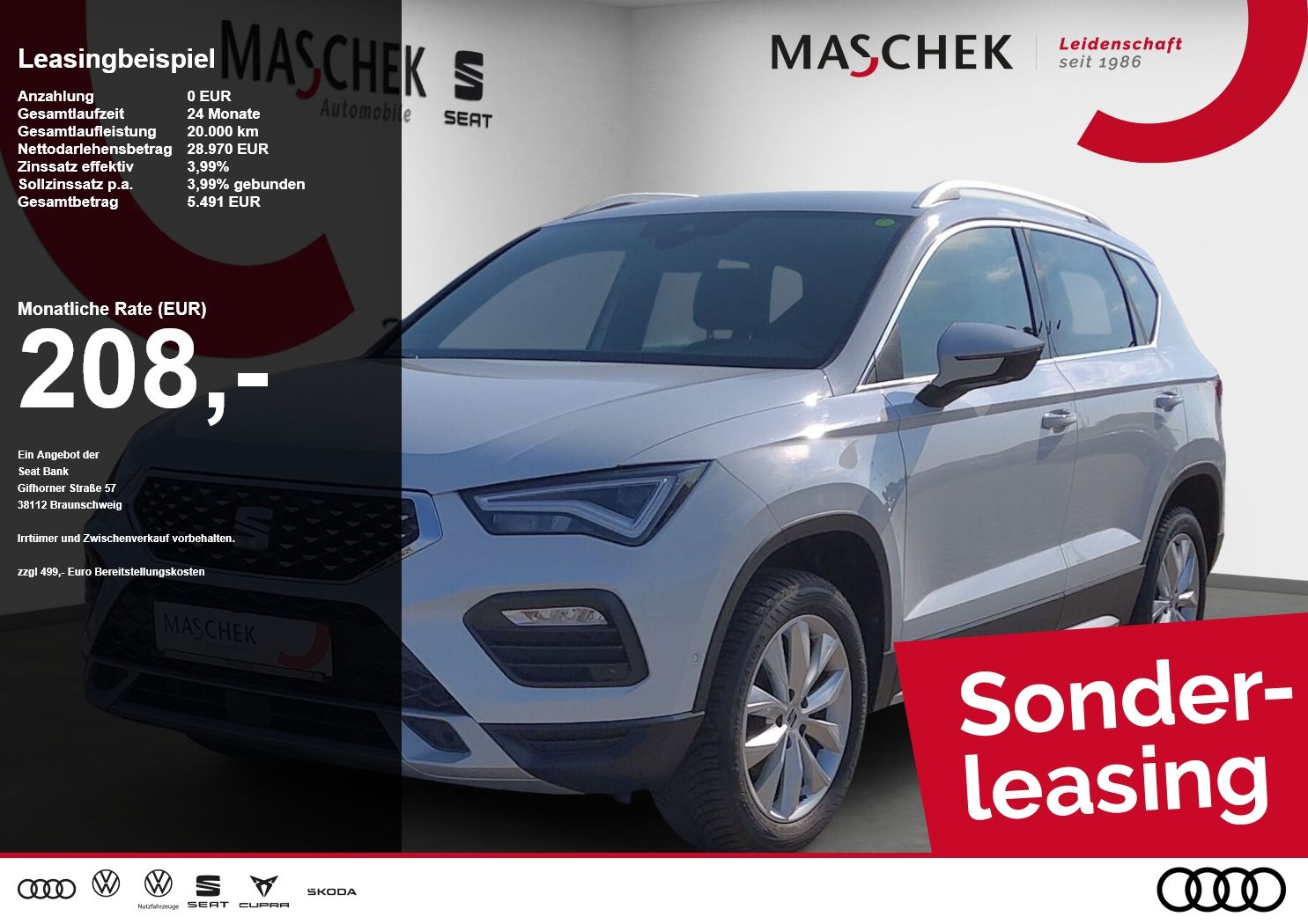 Seat Ateca Xperience Sonderleasing 1.5 TSI DSG Navi R
