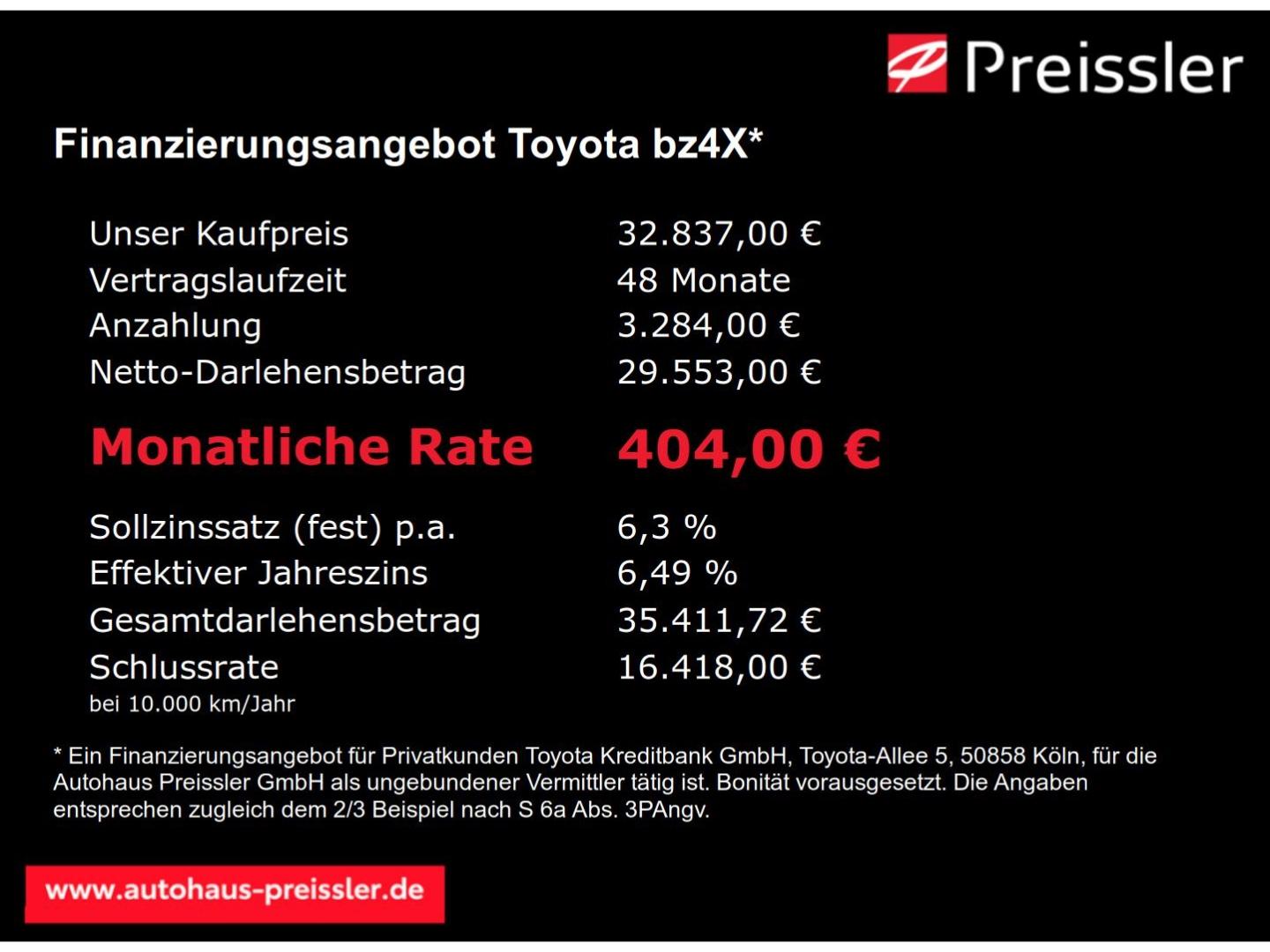Toyota bz4X FWD BEV 150kWh 4x2 Navi 360 Kamera LED El. 