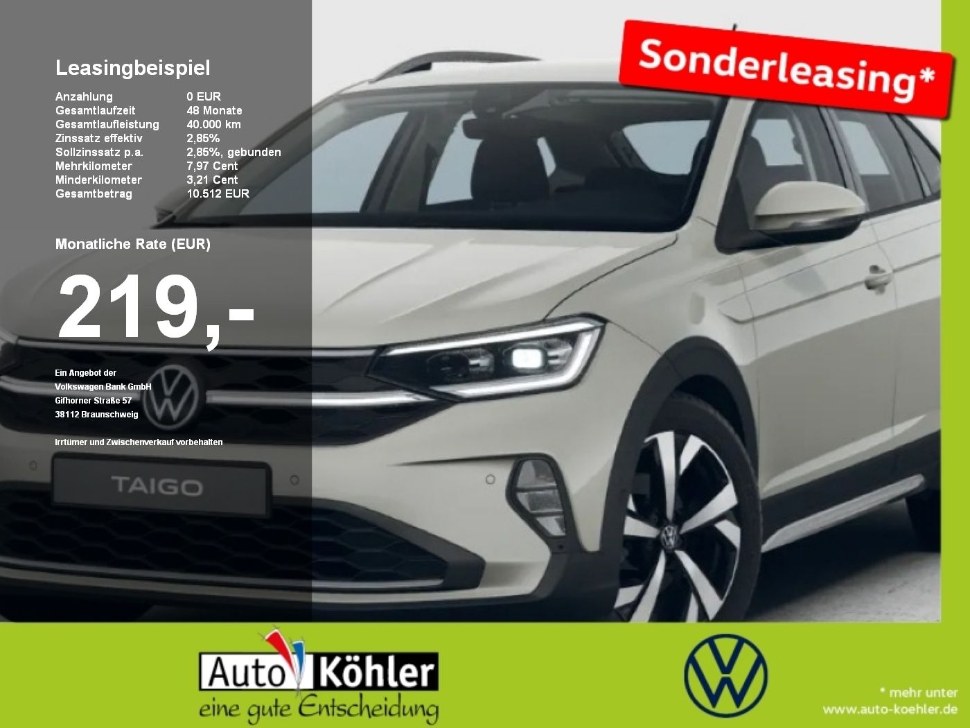 Volkswagen Taigo Style 1.0 l TSI OPF 6-Gang CarPlay+Matrix