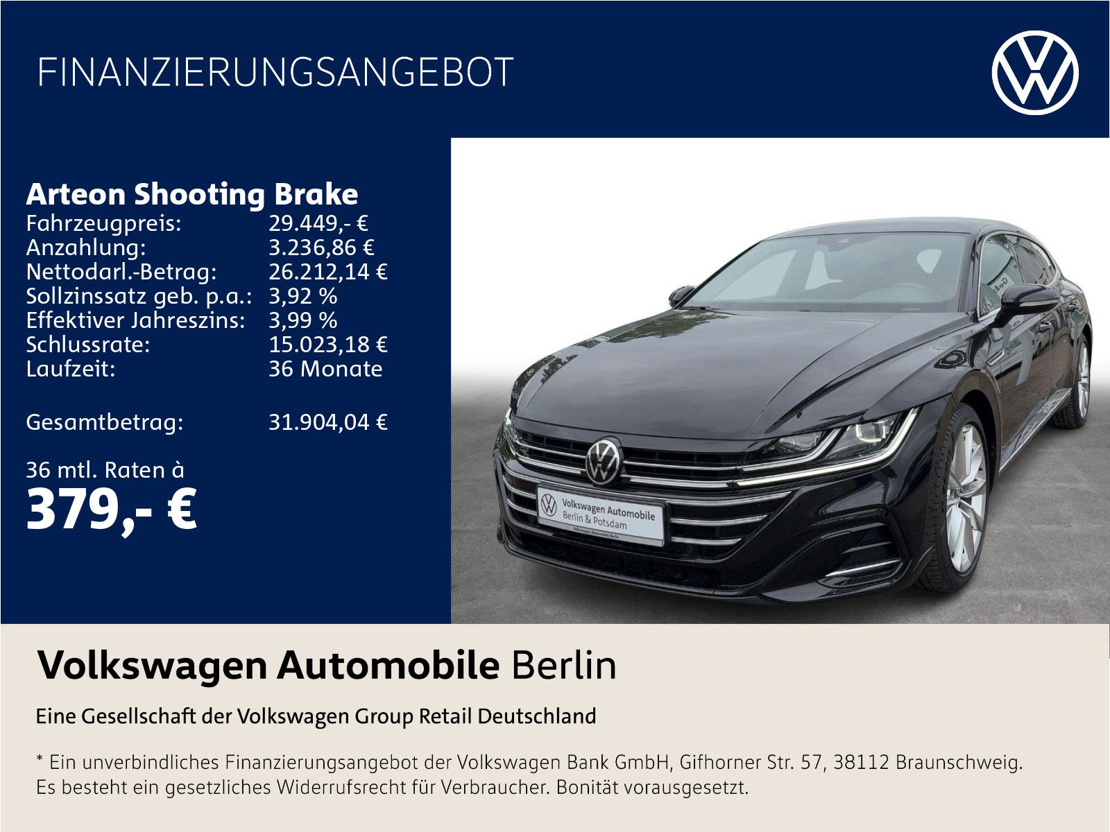 Volkswagen Arteon Shooting Brake 2.0 TDI DSG R-Line LED SHZ