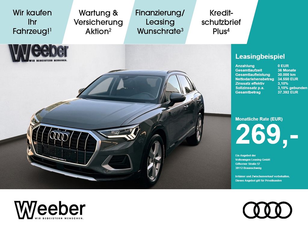 Audi Q3 *PANO*AHK*NAVI*LED*19ZOLL*GRA*5J GAR*KESSY*
