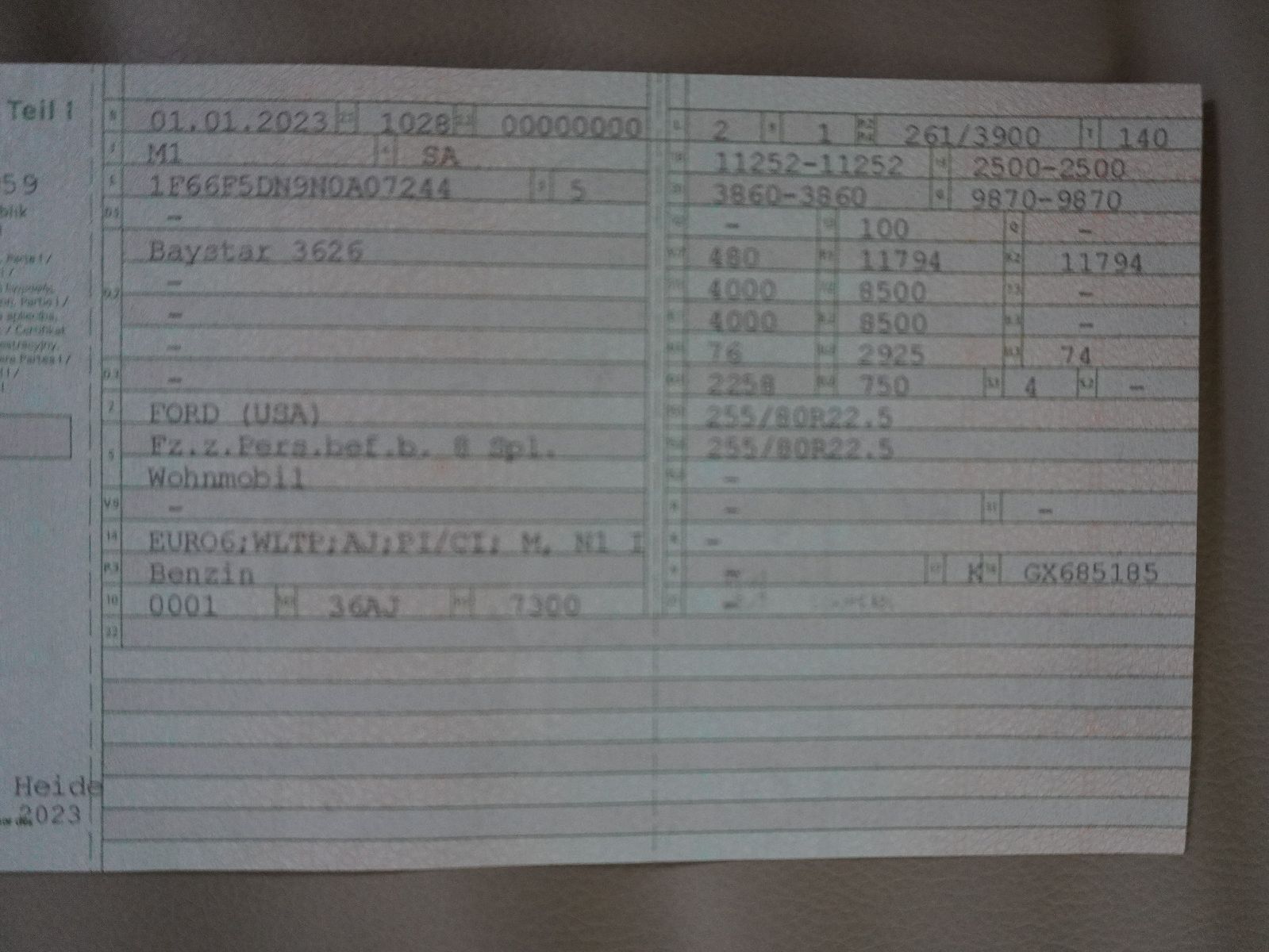 Fahrzeugabbildung Ford Newmar Bay Star 3626 Class A