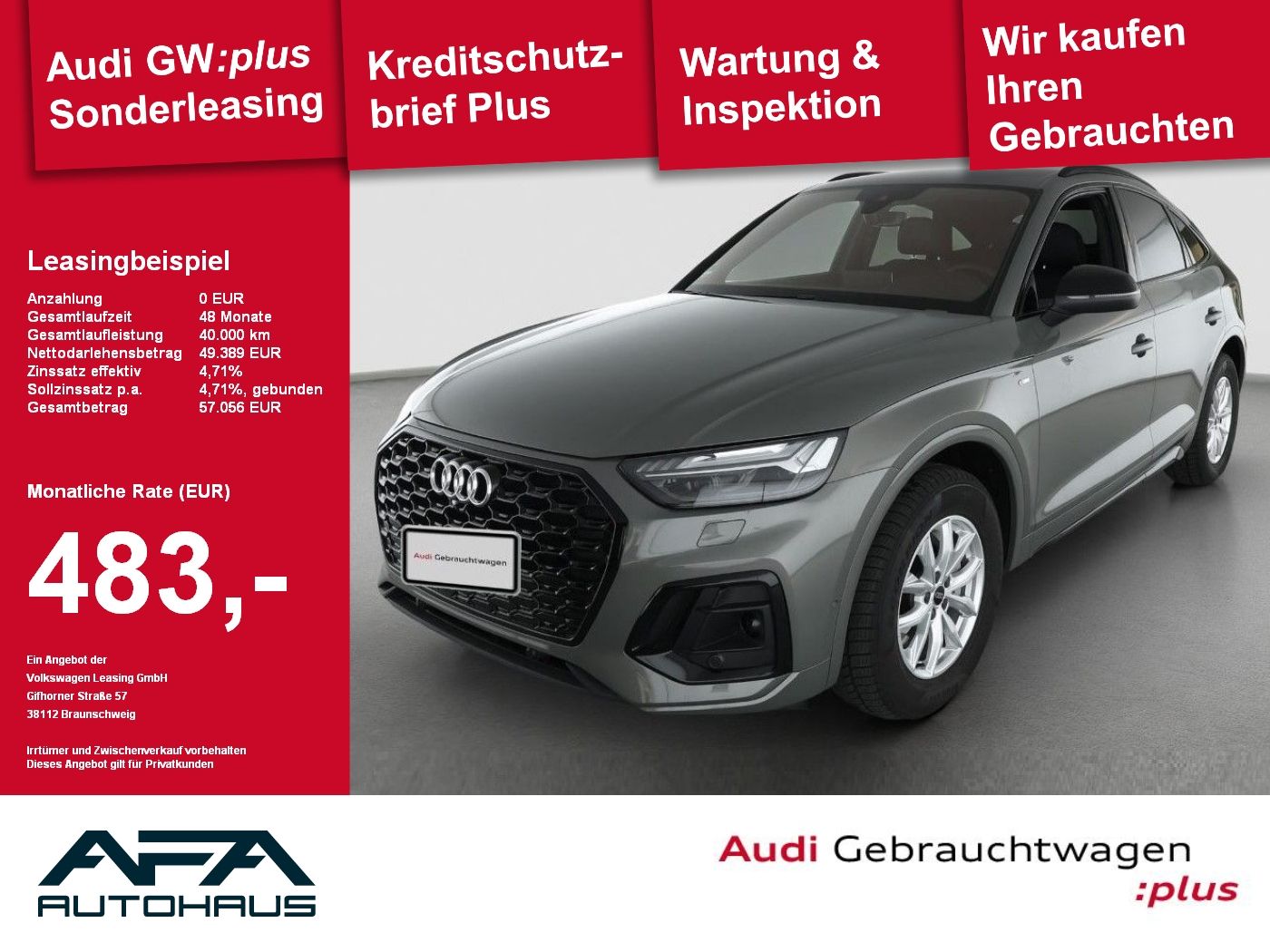 Audi Q5 Sportback 35 TDI S tr. S-Line*AHK*360°*Matrix