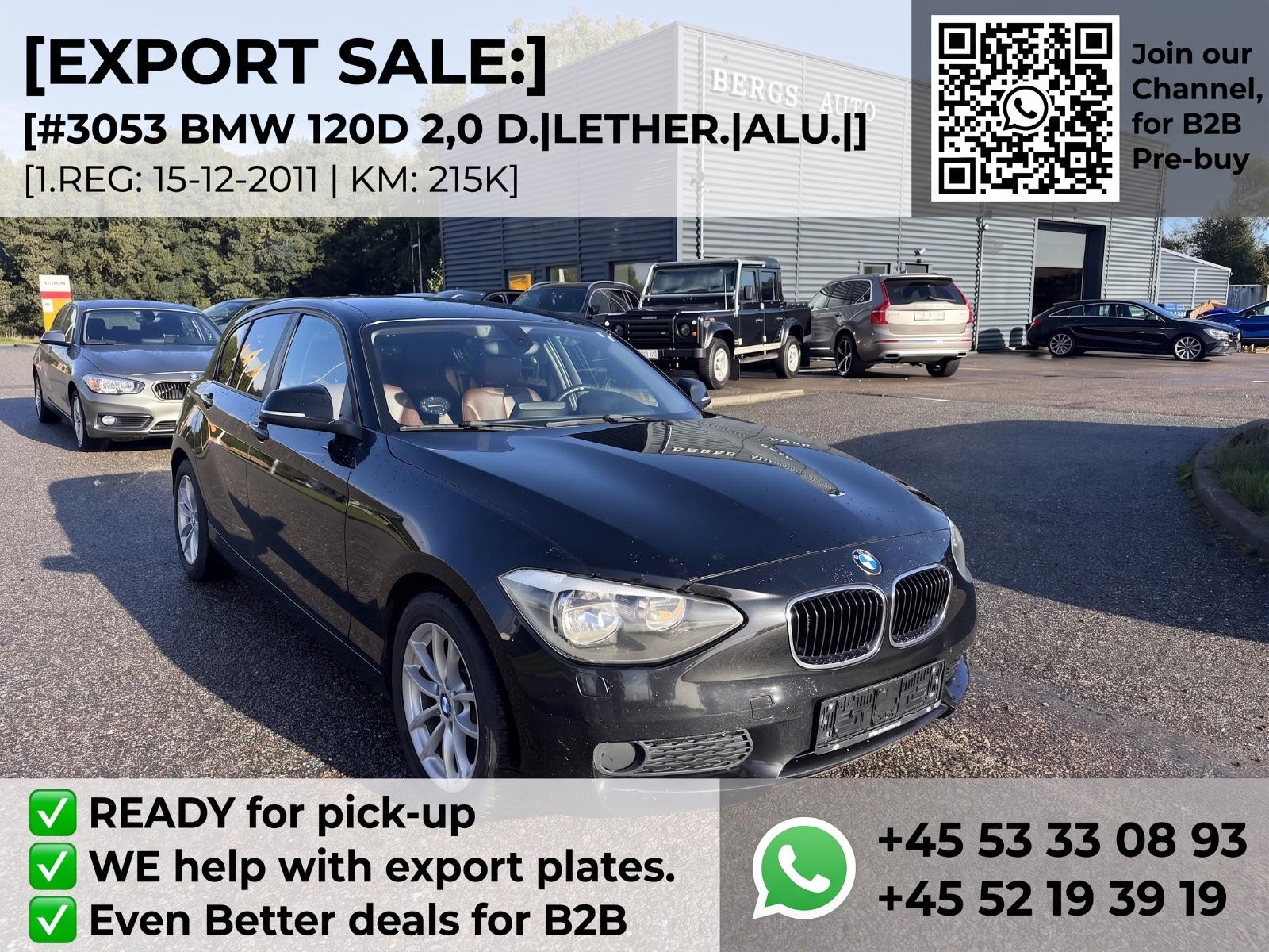 BMW 120d.|2,0.|184 hp.|Lether.|ALU.|#3053