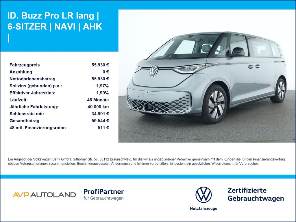 ID. Buzz Pro LR lang | 6-SITZER | NAVI | AHK |