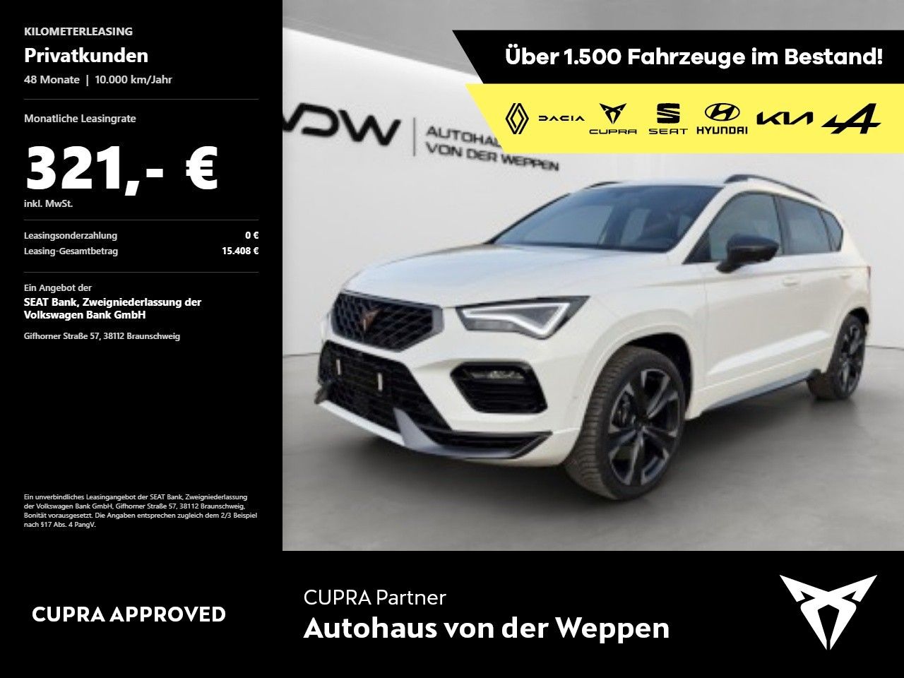 Cupra Ateca VZ 4Drive Klima Navi Rückfahrkamera