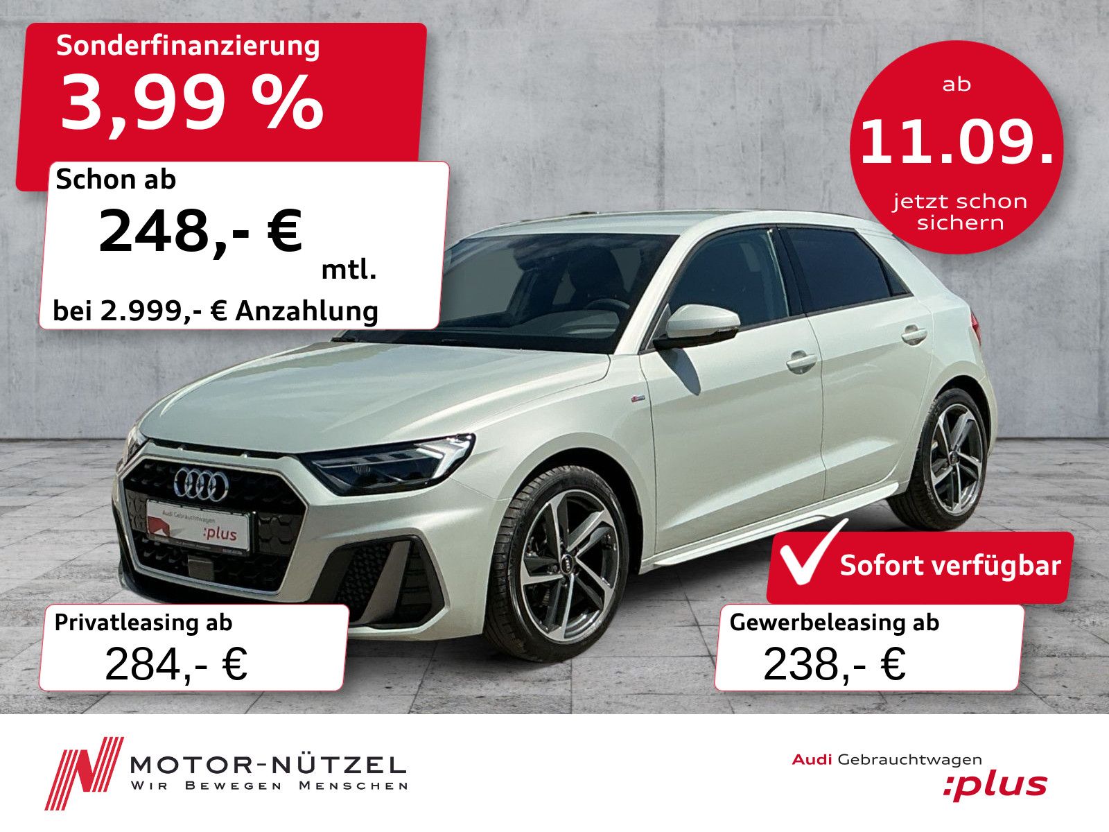 Audi A1 Sportback 30 TFSI S-LINE LED+PDC+SHZ+17"LM