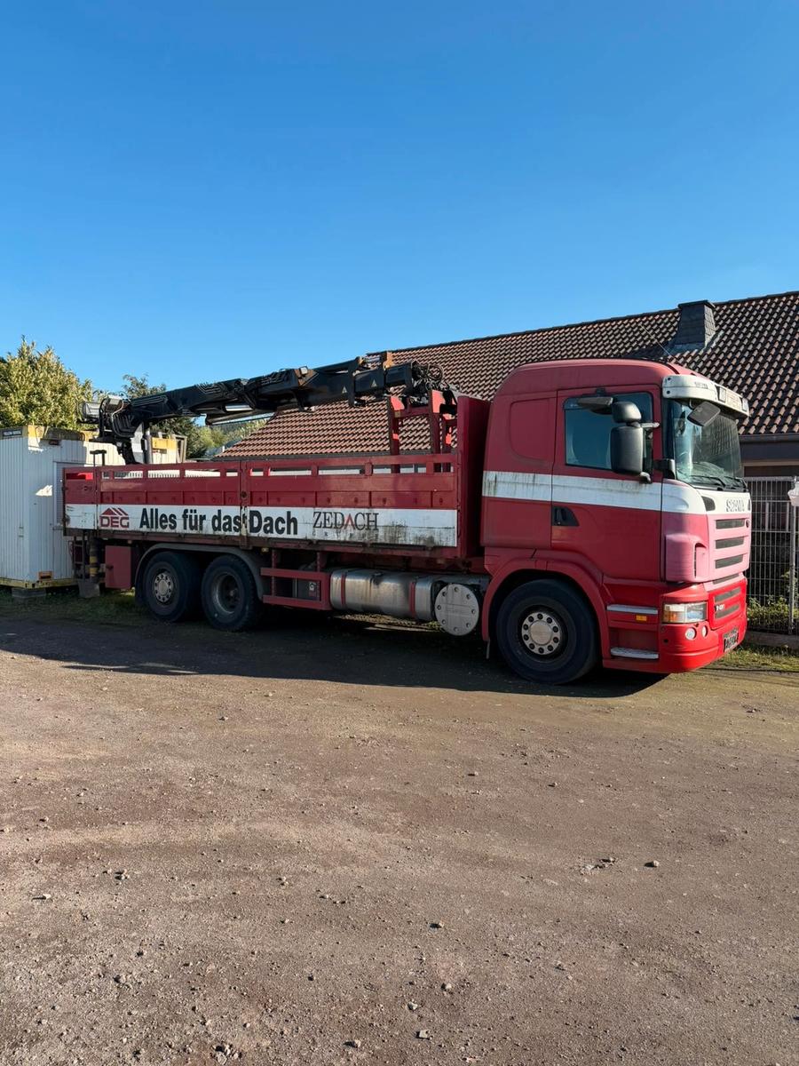 Scania R380 Baustoff Pritsche mit Kran Hiab 166K