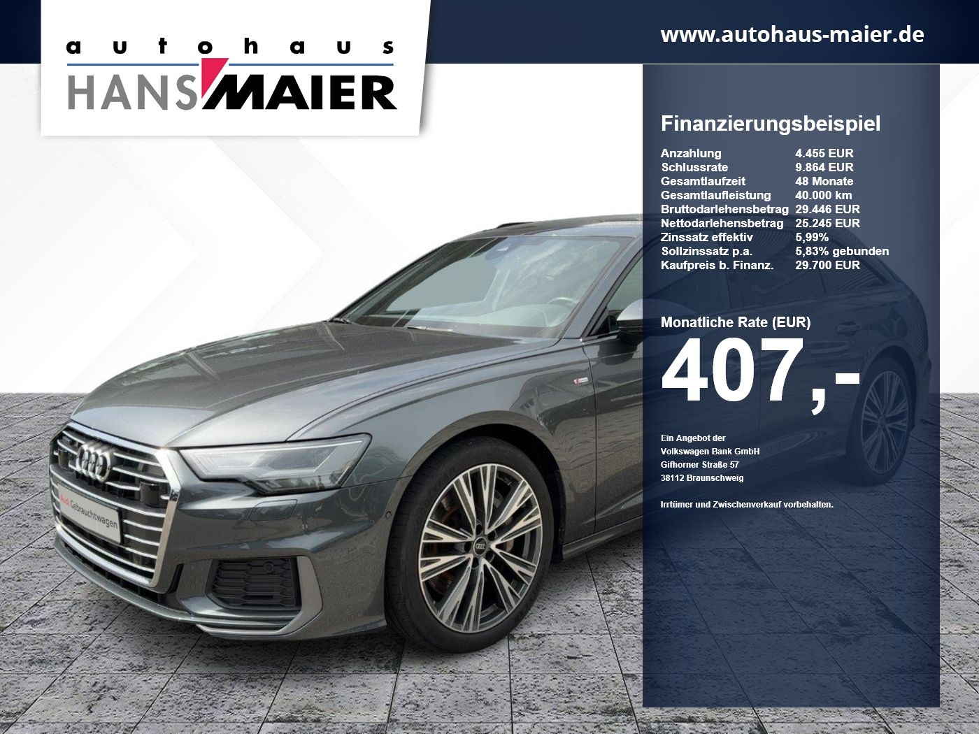 Audi A6 Avant S tronic 50 TFSI e qu. S-Line RearView