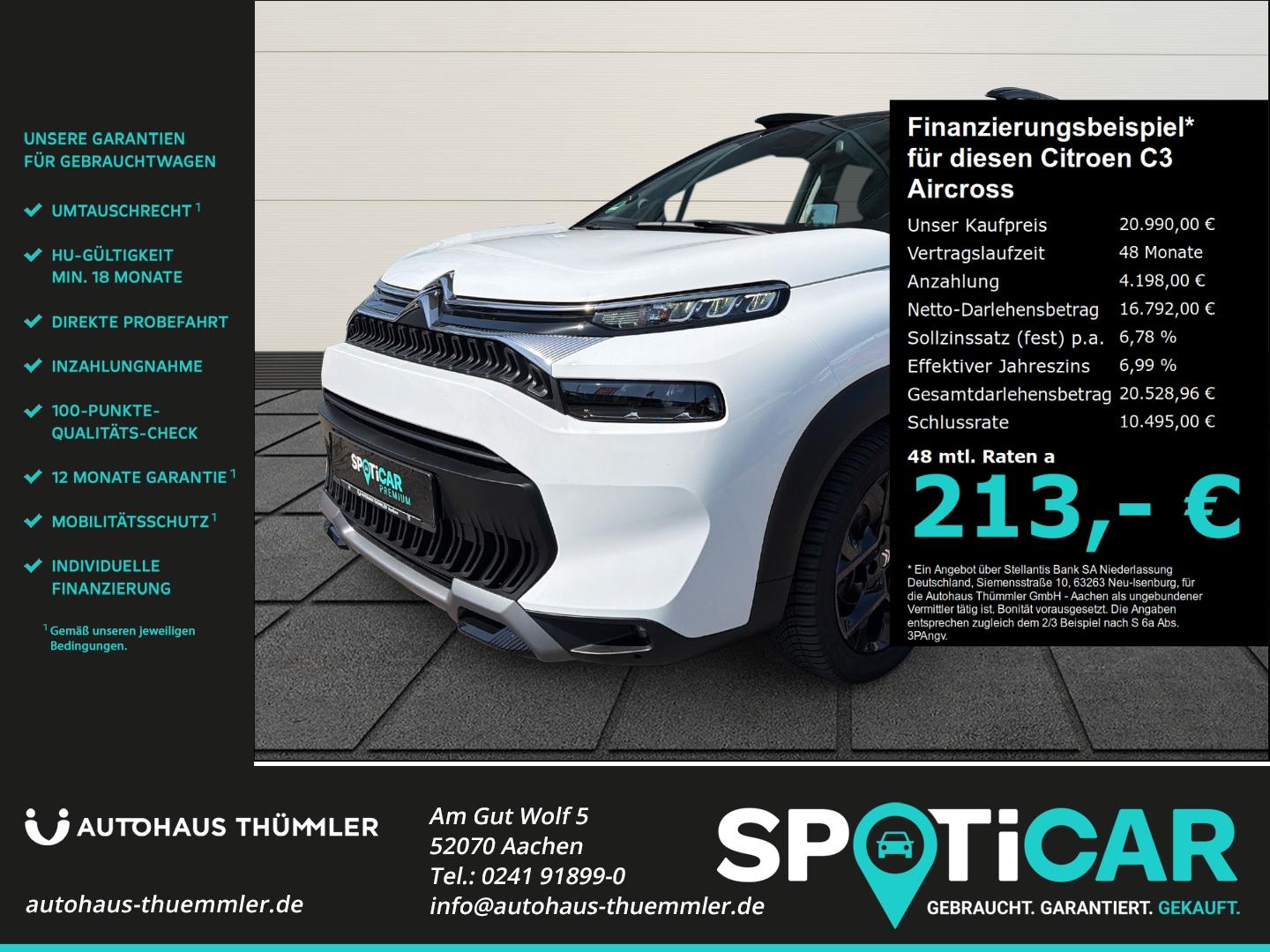 Citroën C3 Aircross Max HUD Navi Apple CarPlay Android A