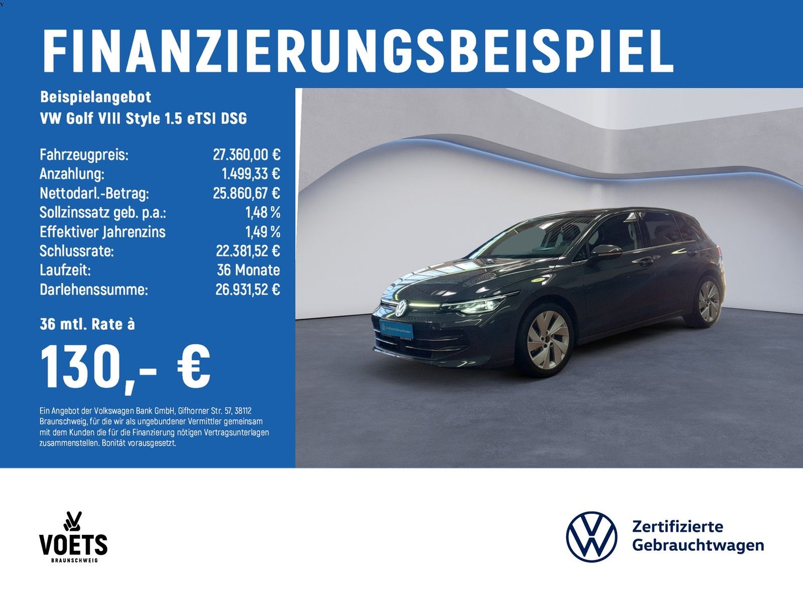 Volkswagen Golf VIII Style 1.5 eTSI DSG Matrix-LED+RearView