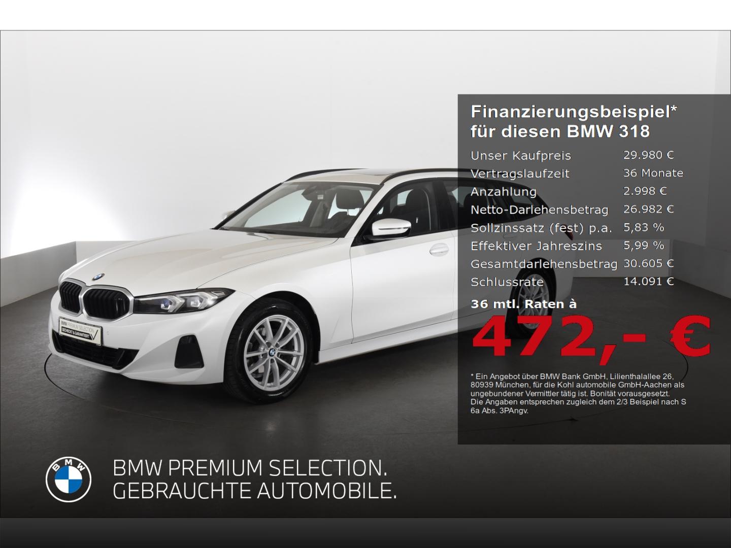 BMW 318 i Touring Panoramadach Anhängerkupplung Sitz