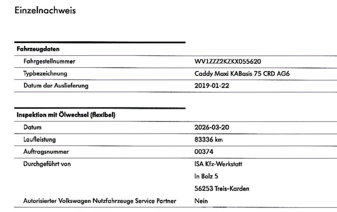 Volkswagen Caddy Kasten Lang 19% MWSt *DSG *Klima *Tempomat