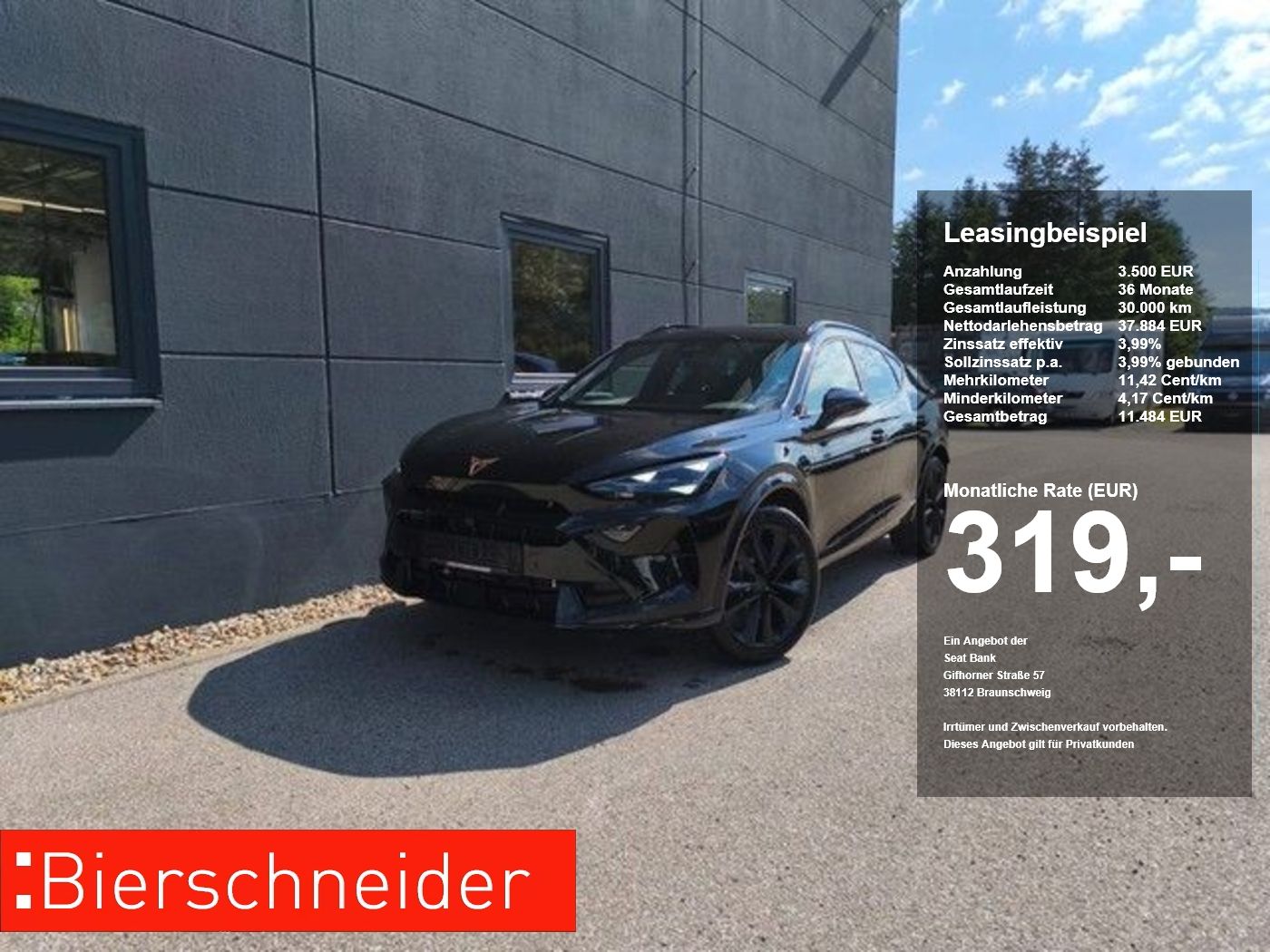 Cupra Formentor 1.5 eHybrid VZ Black ab 319.- 3.500.-