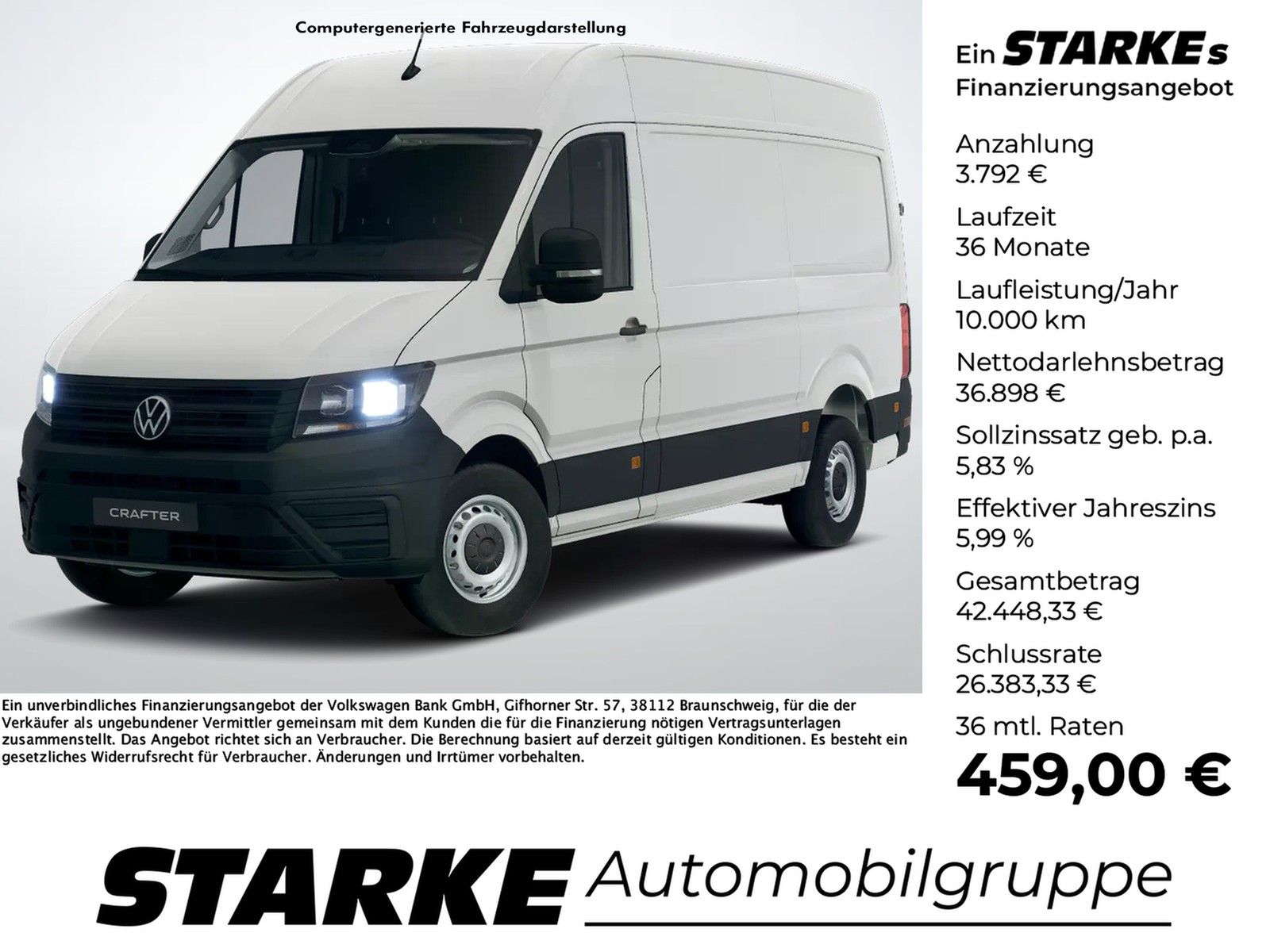 Volkswagen Crafter 35 Kasten 2.0TDI MR HD L3H3  AHK Kamera 