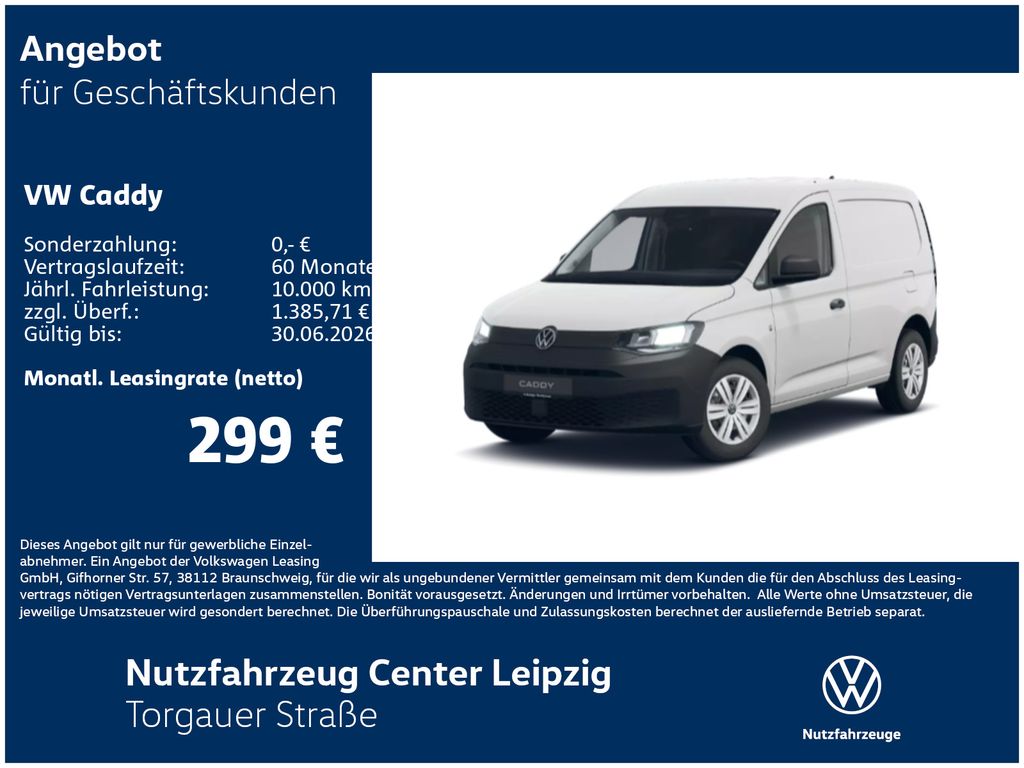 Volkswagen Caddy Cargo 2.0 l TDI 90 kW Preisvorteil 4432€