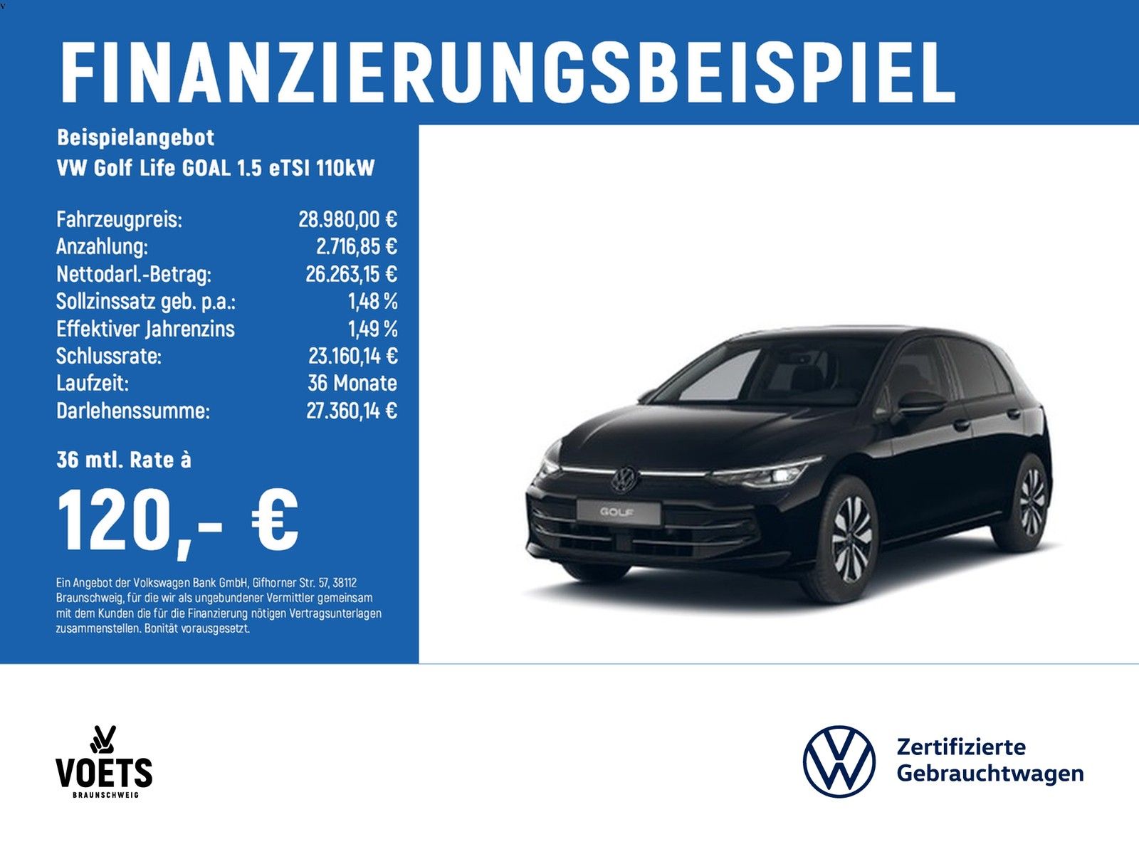 Volkswagen Golf Life GOAL 1.5 eTSI 110kW AHK+SHZ+LED+KLIMA 