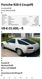 Porsche 928 S Coupé - Porsche aus 1983