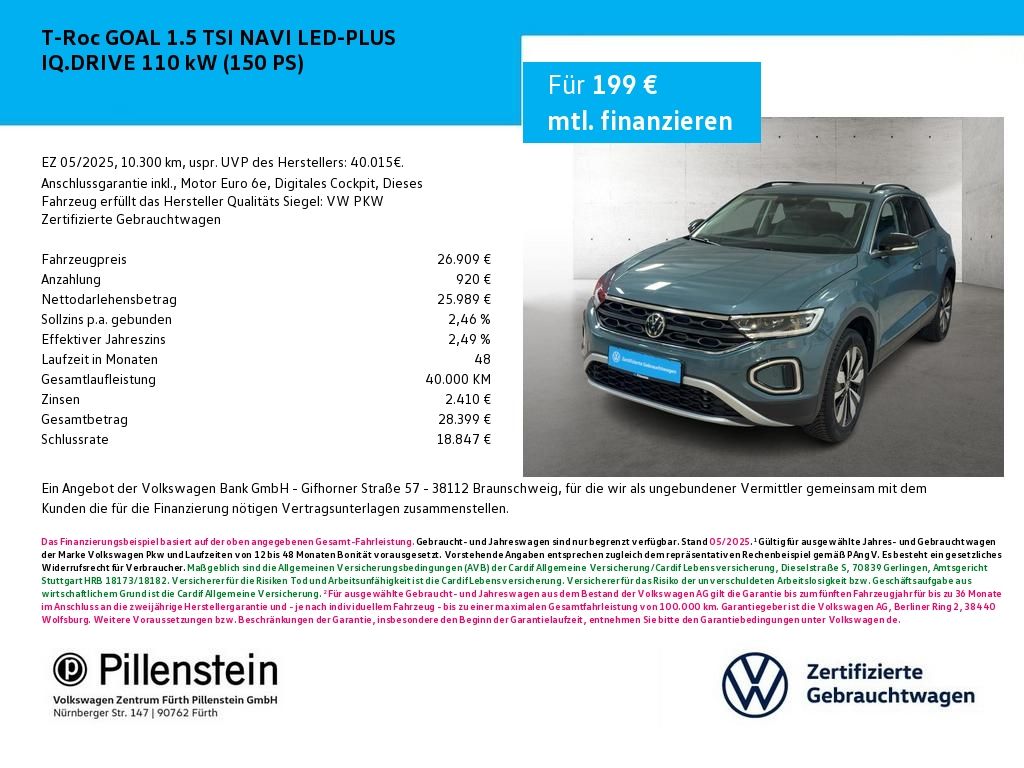 Volkswagen T-Roc GOAL 1.5 TSI NAVI LED-PLUS IQ.DRIVE foto 1