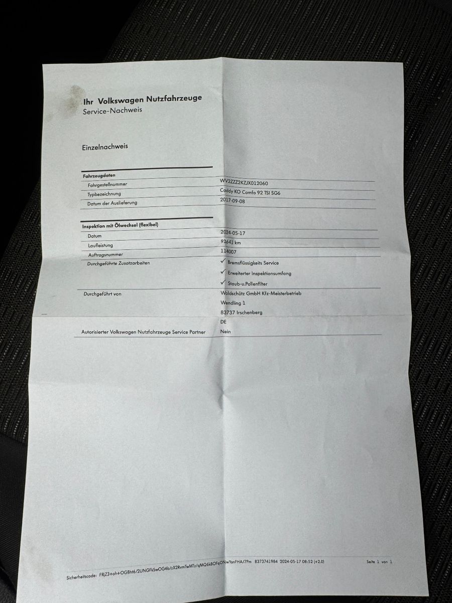 Fahrzeugabbildung Volkswagen Caddy PKW Comfortline BMT 1.4 TSI|NAVI|PDC|