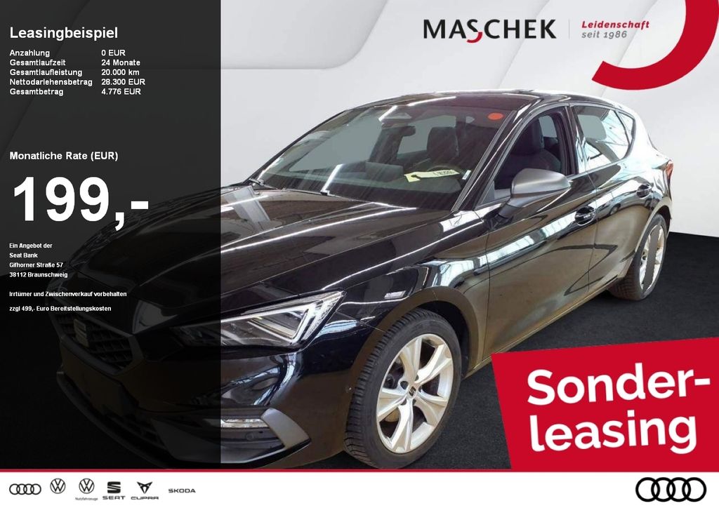 Abbildung Leasingangebot Seat Leon FR Sonderleasing DSG Navi Matrix RearView S