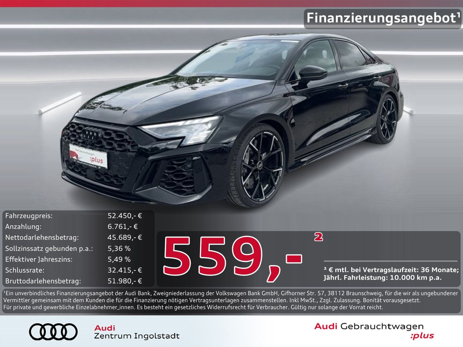 AUDI RS3 Limousine MATRIX B&amp;O RS-AGA Navi+ PDC 19"