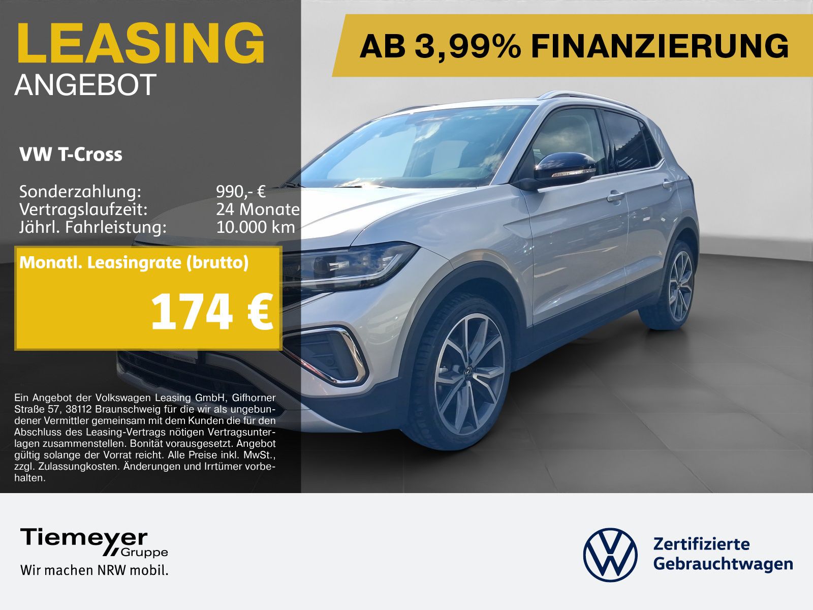 Volkswagen T-Cross 1.0 TSI DSG STYLE NAVI AHK SITZHZ LED