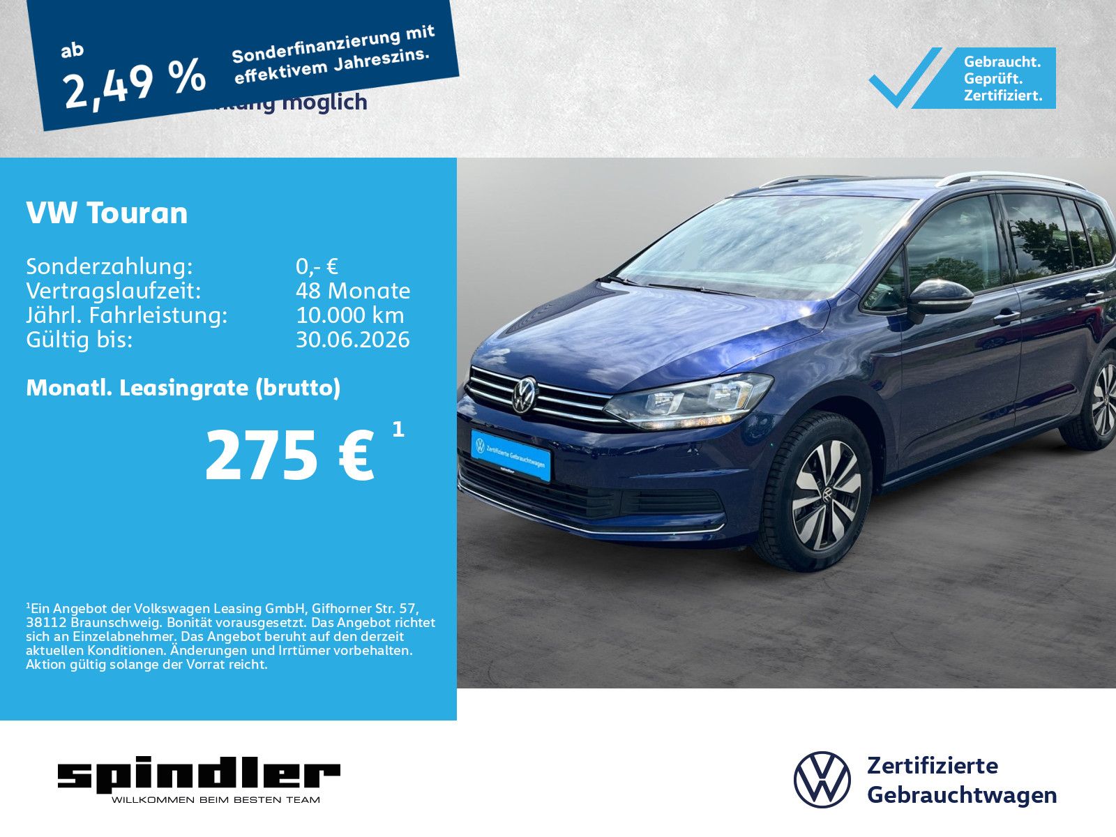Volkswagen Touran Comfortline 1.5 TSI / Navi, CarPlay, RFK