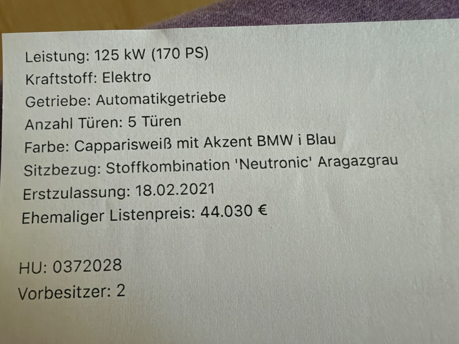 BMW i3 (120 Ah)